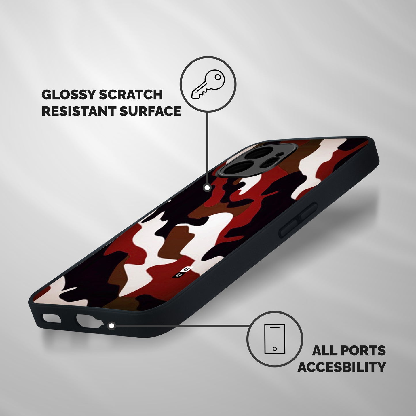Leapord Pattern Shockproof Hybrid Protection (Metal + TPU) Back Case Cover