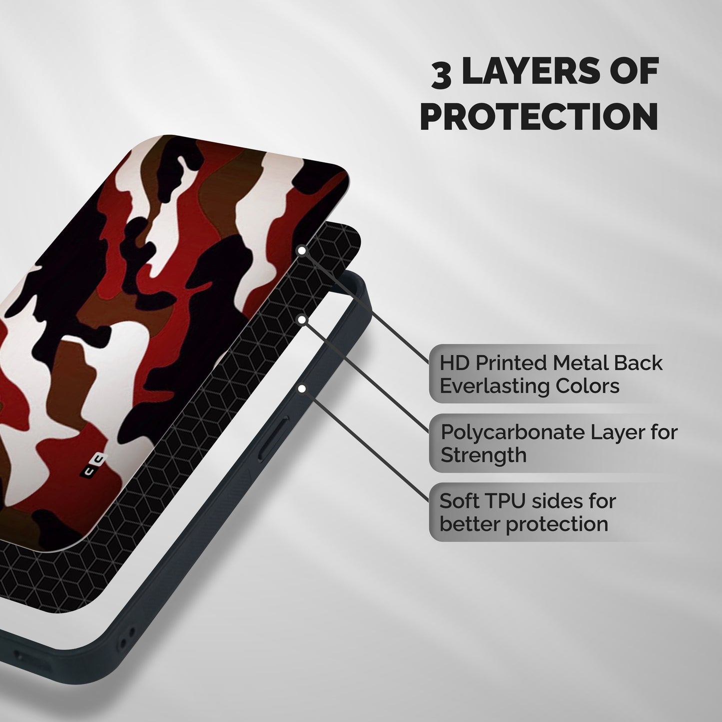 Leapord Pattern Shockproof Hybrid Protection (Metal + TPU) Back Case Cover