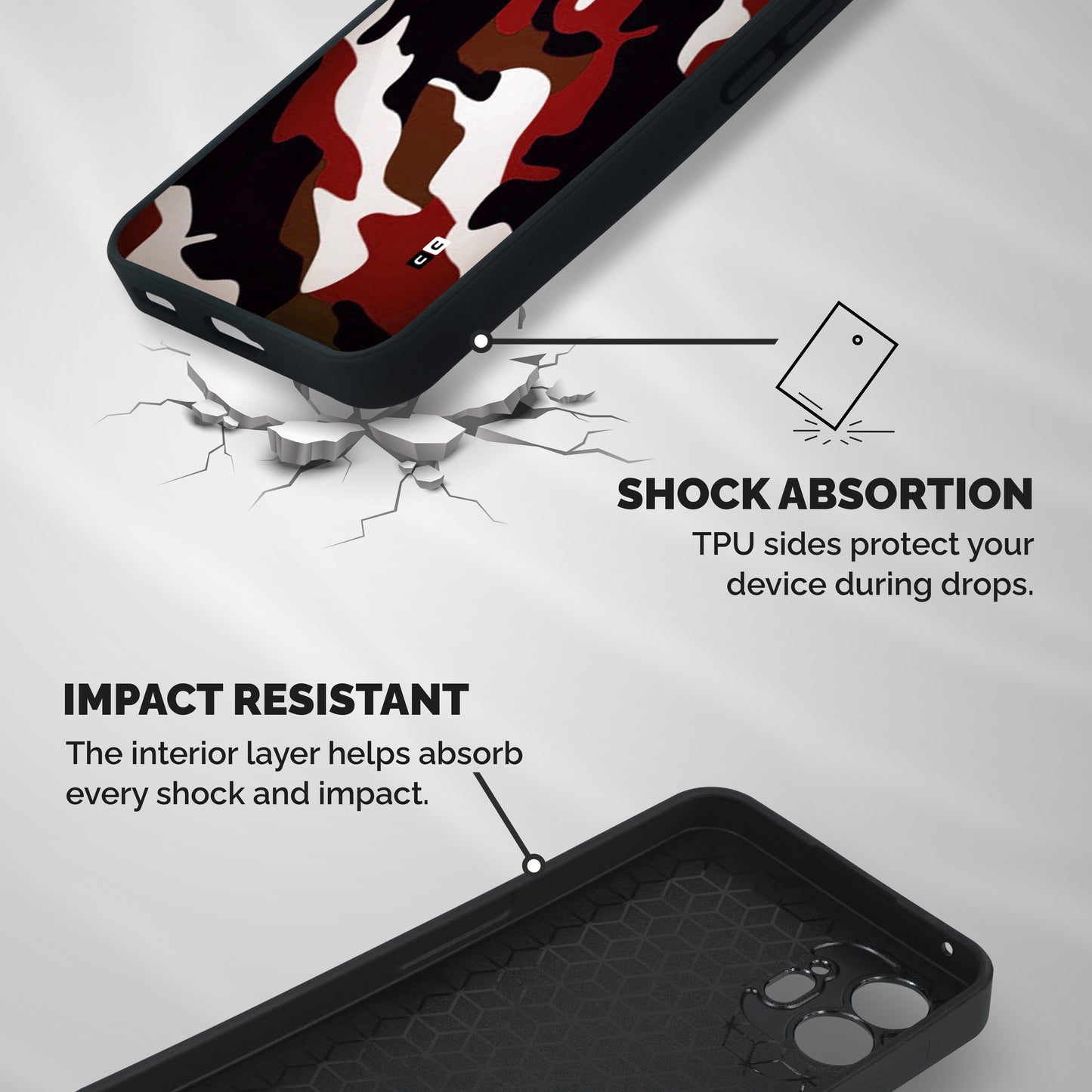 Leapord Pattern Shockproof Hybrid Protection (Metal + TPU) Back Case Cover