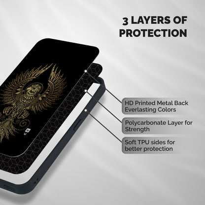 Legendary Phoenix Shockproof Hybrid Protection (Metal + TPU) Back Case Cover