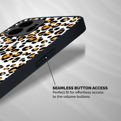 Leopard Pattern Print Shockproof Hybrid Protection (Metal + TPU) Back Case Cover