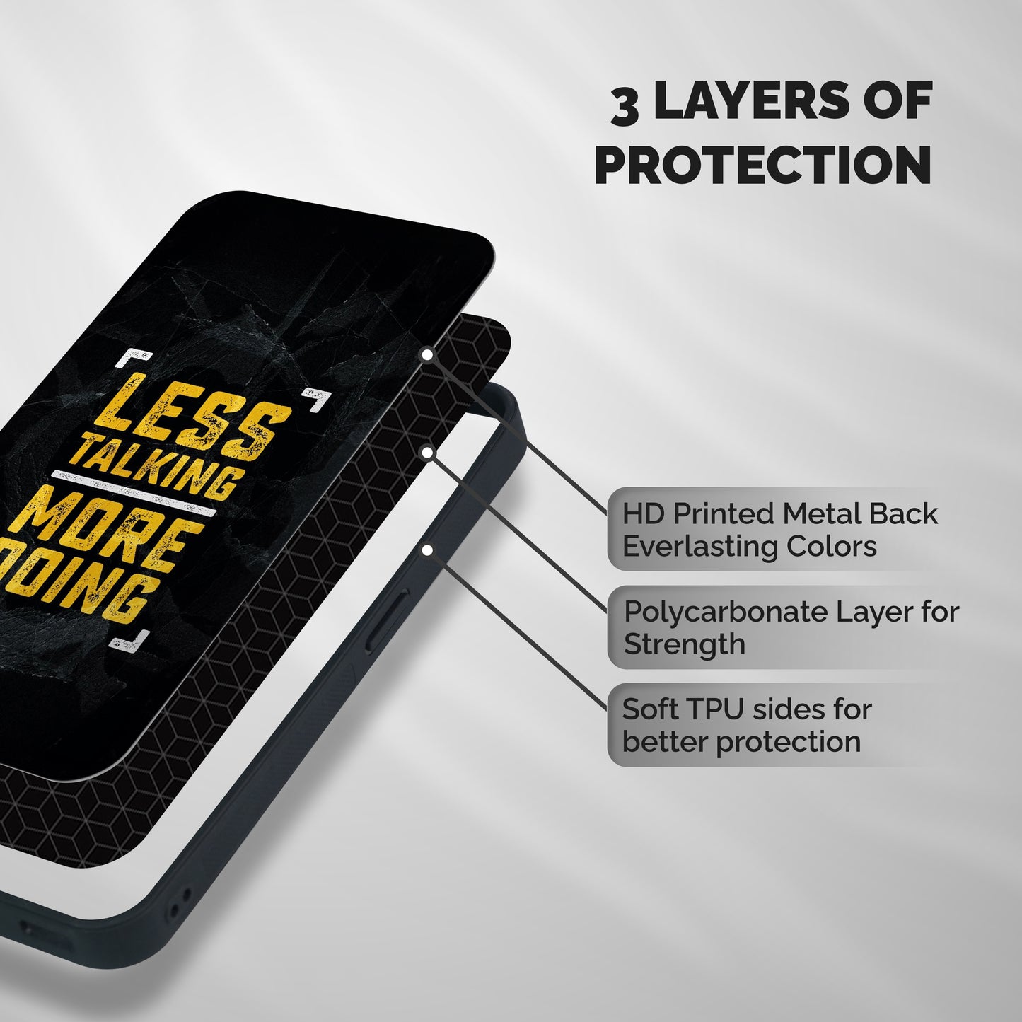 Less Talking Shockproof Hybrid Protection (Metal + TPU) Back Case Cover