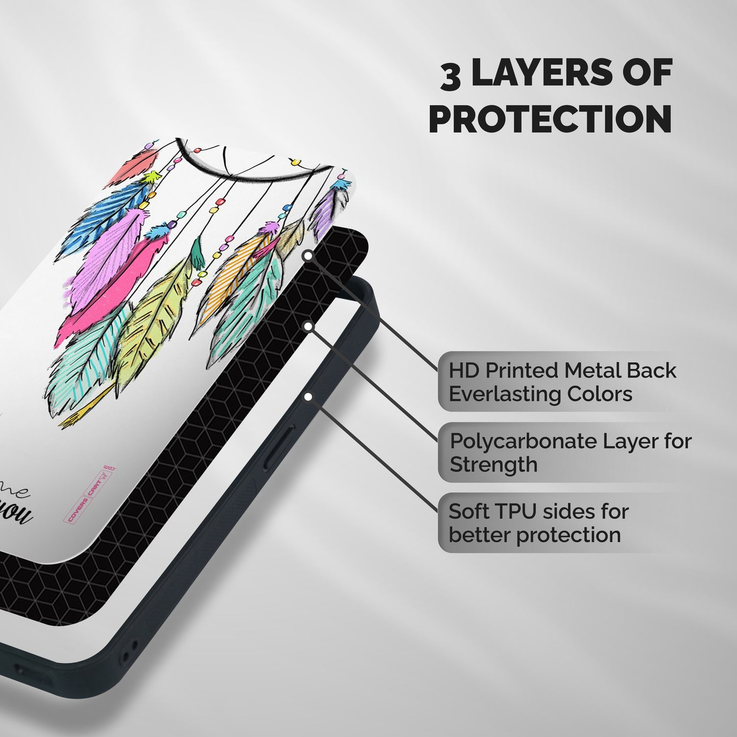 Let Me Catch You Shockproof Hybrid Protection (Metal + TPU) Back Case Cover