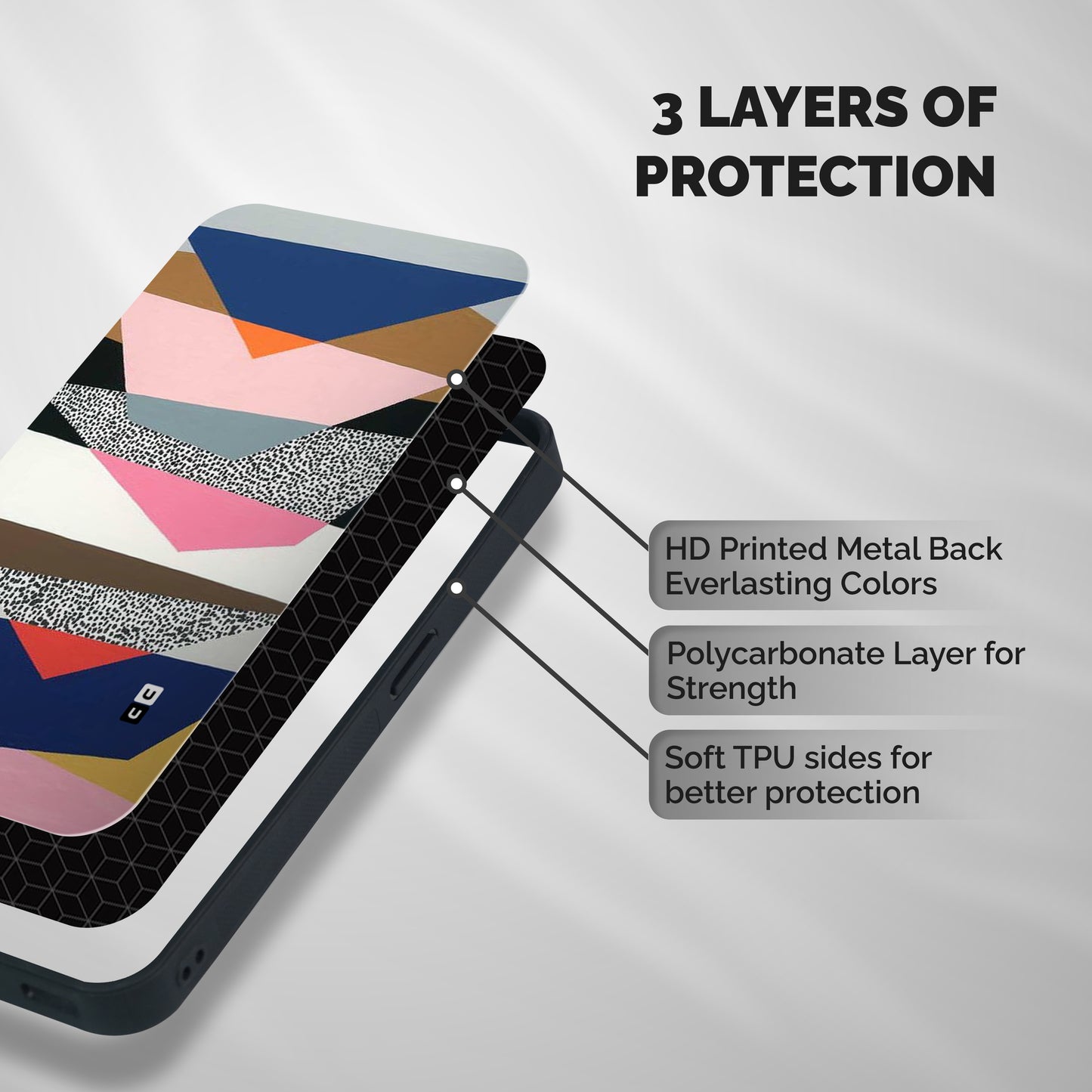 Lethal Abstract Shockproof Hybrid Protection (Metal + TPU) Back Case Cover