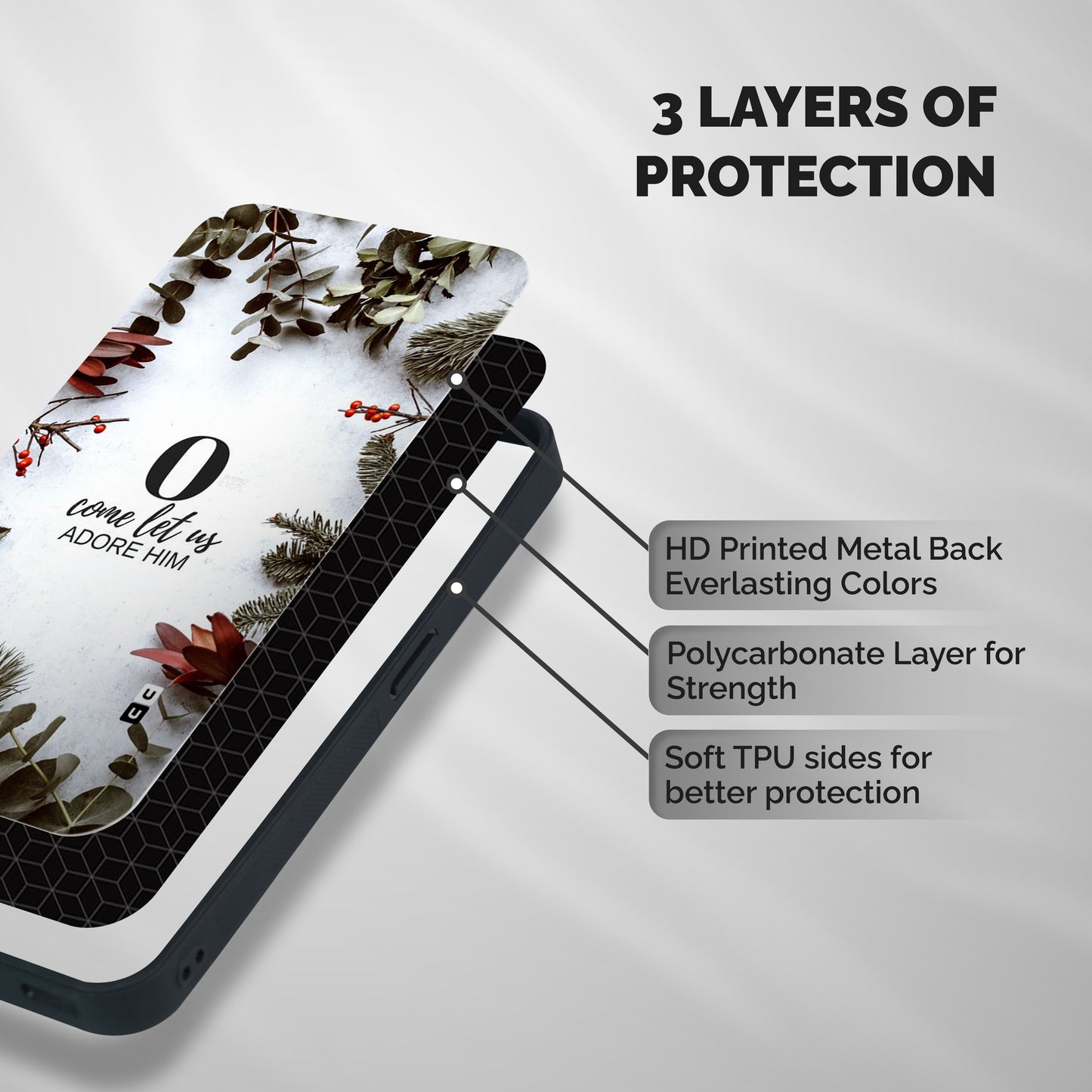 Lets Adore Him Shockproof Hybrid Protection (Metal + TPU) Back Case Cover