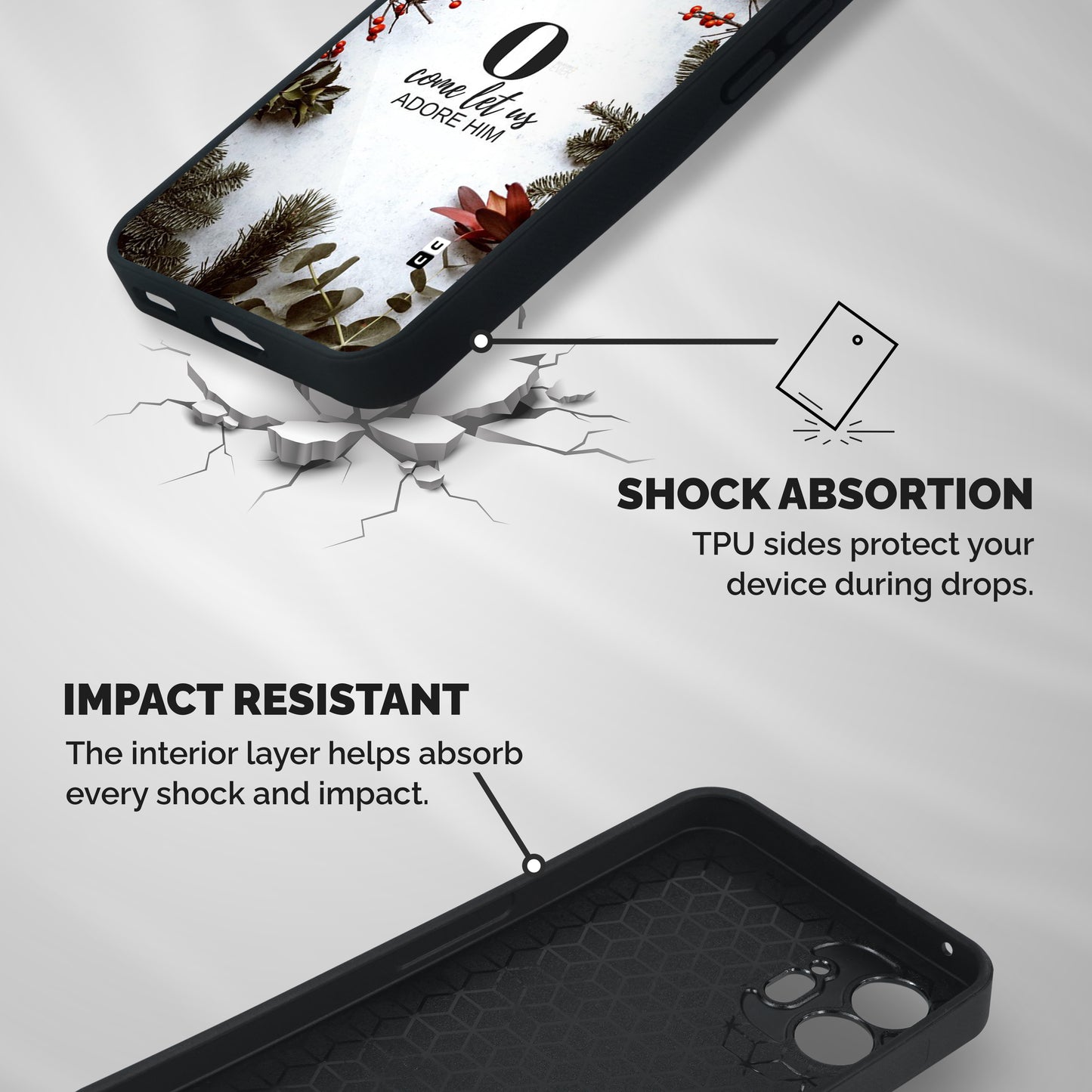 Lets Adore Him Shockproof Hybrid Protection (Metal + TPU) Back Case Cover