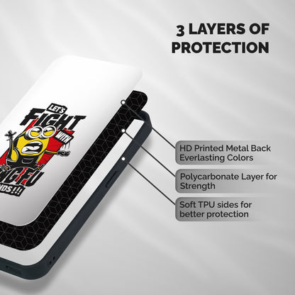 Lets Fight Shockproof Hybrid Protection (Metal + TPU) Back Case Cover