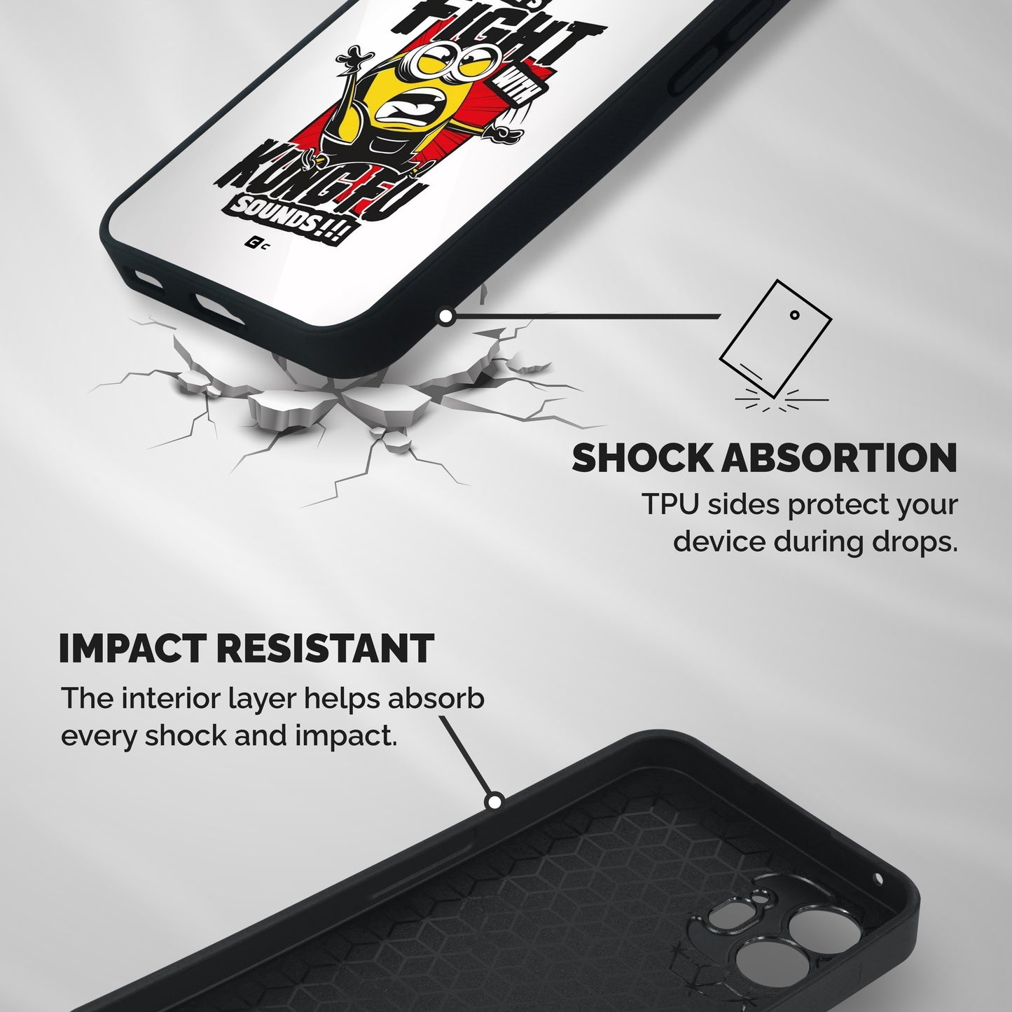 Lets Fight Shockproof Hybrid Protection (Metal + TPU) Back Case Cover