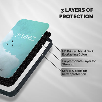 Lets Fly High Shockproof Hybrid Protection (Metal + TPU) Back Case Cover