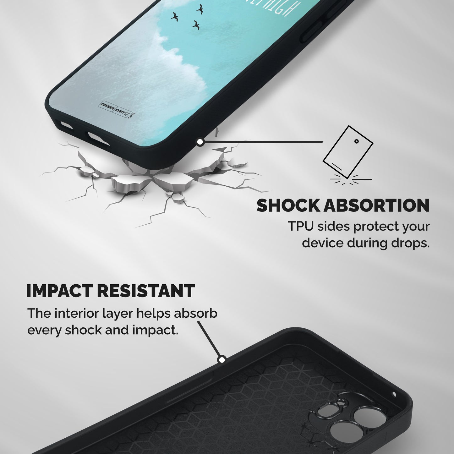 Lets Fly High Shockproof Hybrid Protection (Metal + TPU) Back Case Cover
