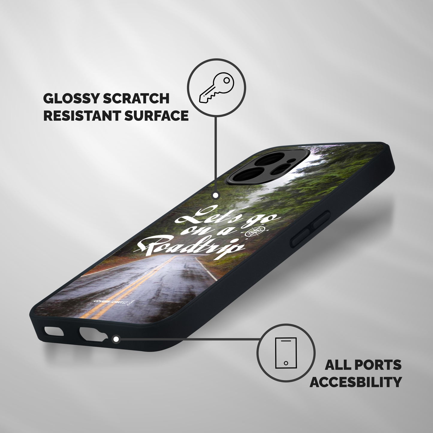 Lets go on a Roadtrip Shockproof Hybrid Protection (Metal + TPU) Back Case Cover