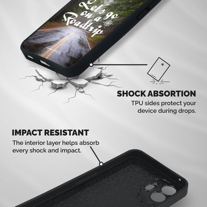 Lets go on a Roadtrip Shockproof Hybrid Protection (Metal + TPU) Back Case Cover