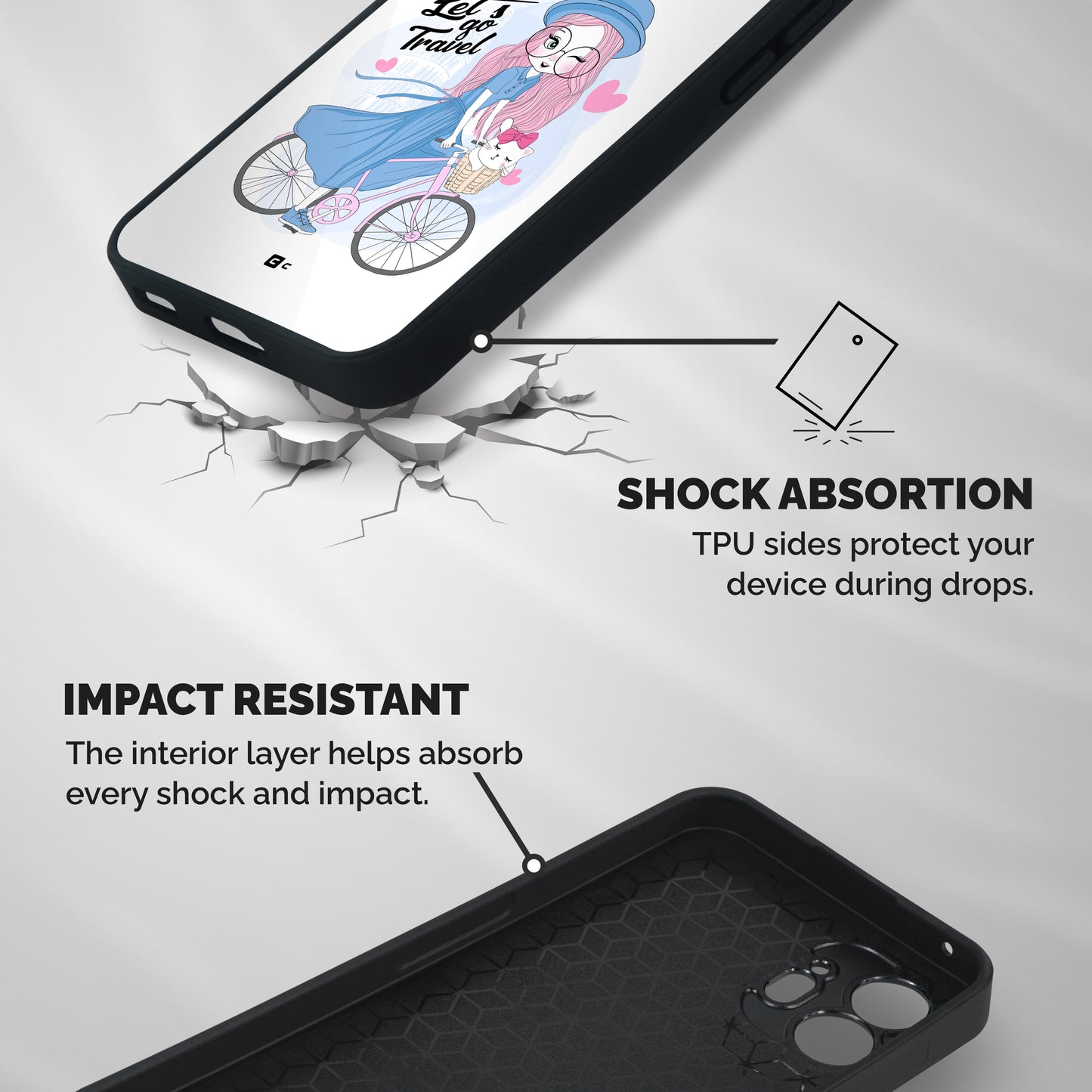 Lets Go Travel Shockproof Hybrid Protection (Metal + TPU) Back Case Cover