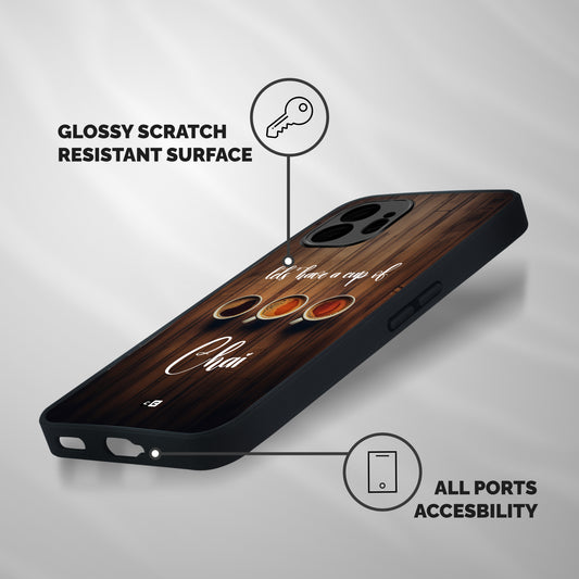 Lets Have A Cup Of Chai Shockproof Hybrid Protection (Metal + TPU) Back Case Cover