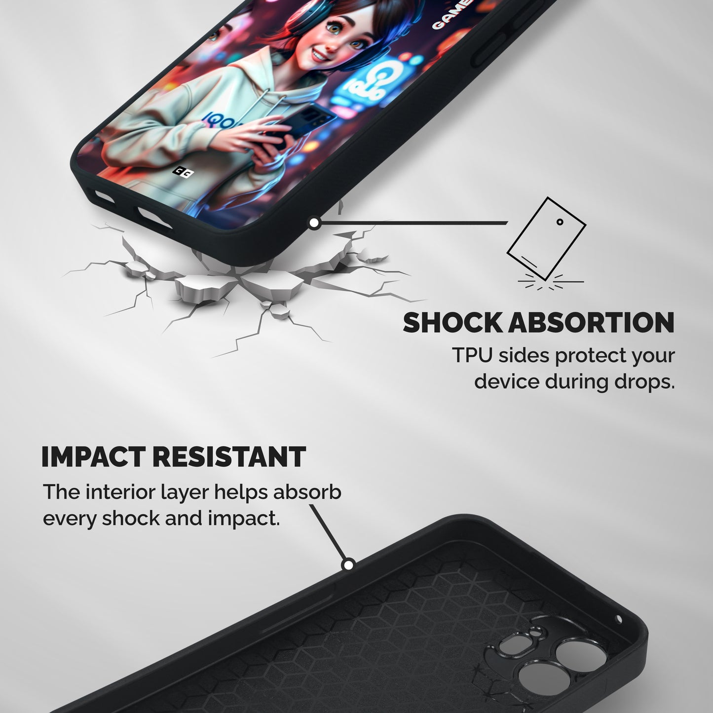 Lets Play Shockproof Hybrid Protection (Metal + TPU) Back Case Cover