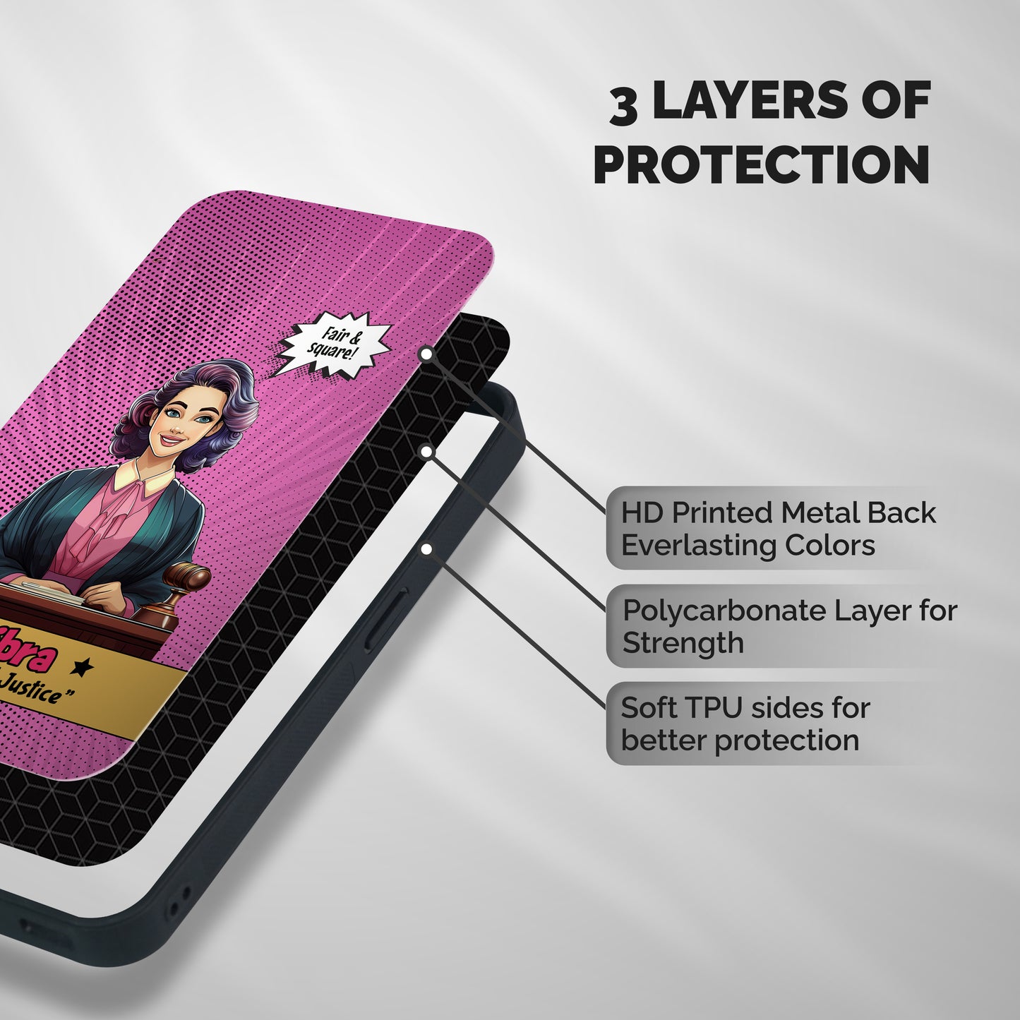 Libra Justice Shockproof Hybrid Protection (Metal + TPU) Back Case Cover