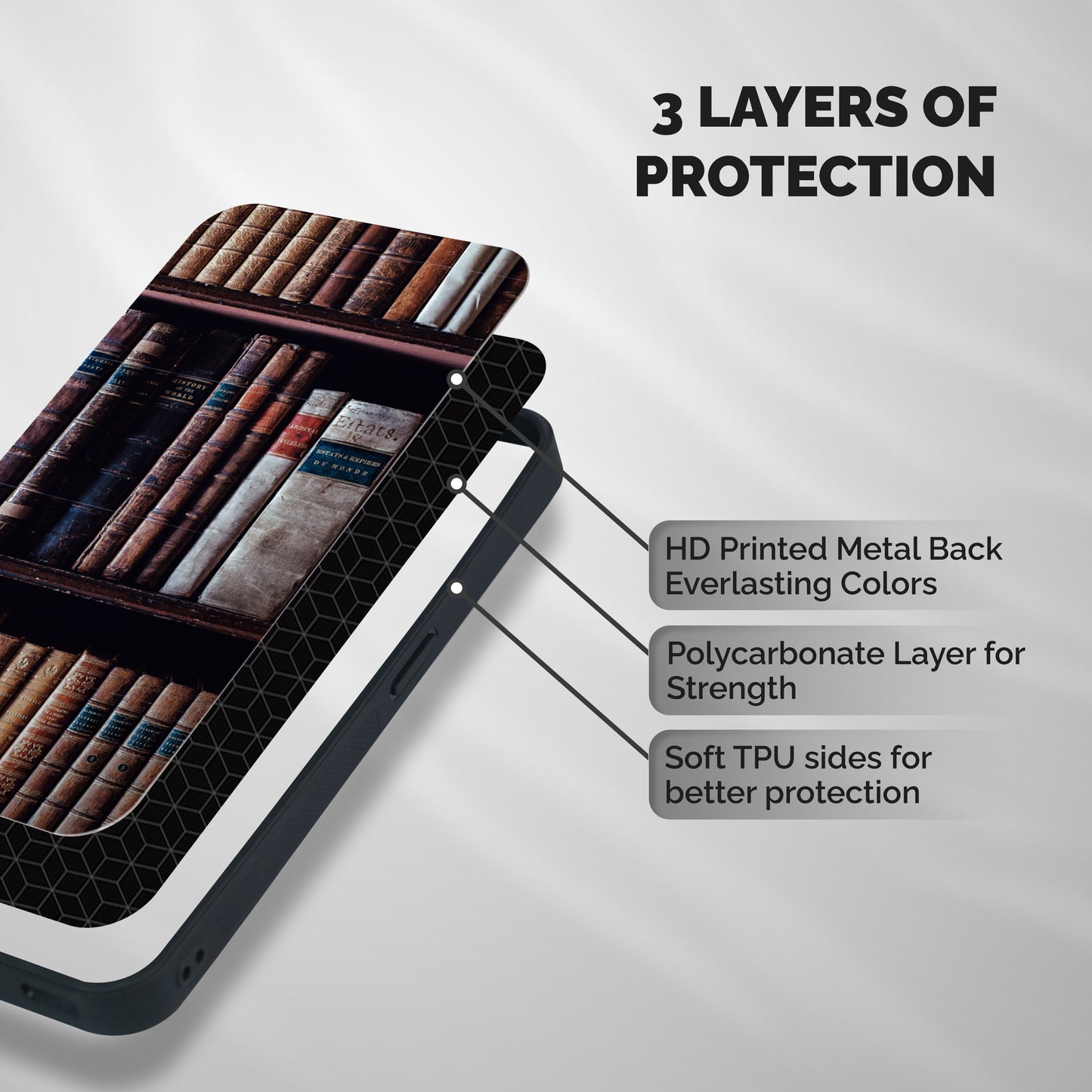 Library Love Shockproof Hybrid Protection (Metal + TPU) Back Case Cover