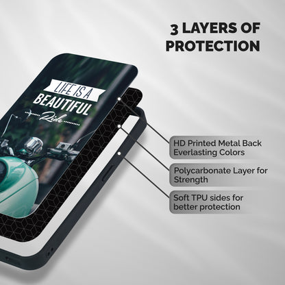 Life is a Beautiful Ride Shockproof Hybrid Protection (Metal + TPU) Back Case Cover