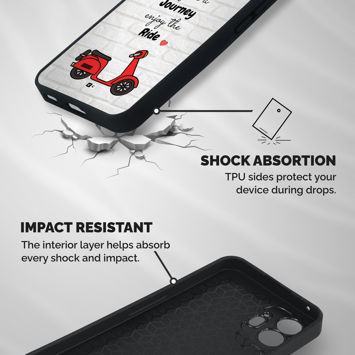 Life Is A Journey Shockproof Hybrid Protection (Metal + TPU) Back Case Cover