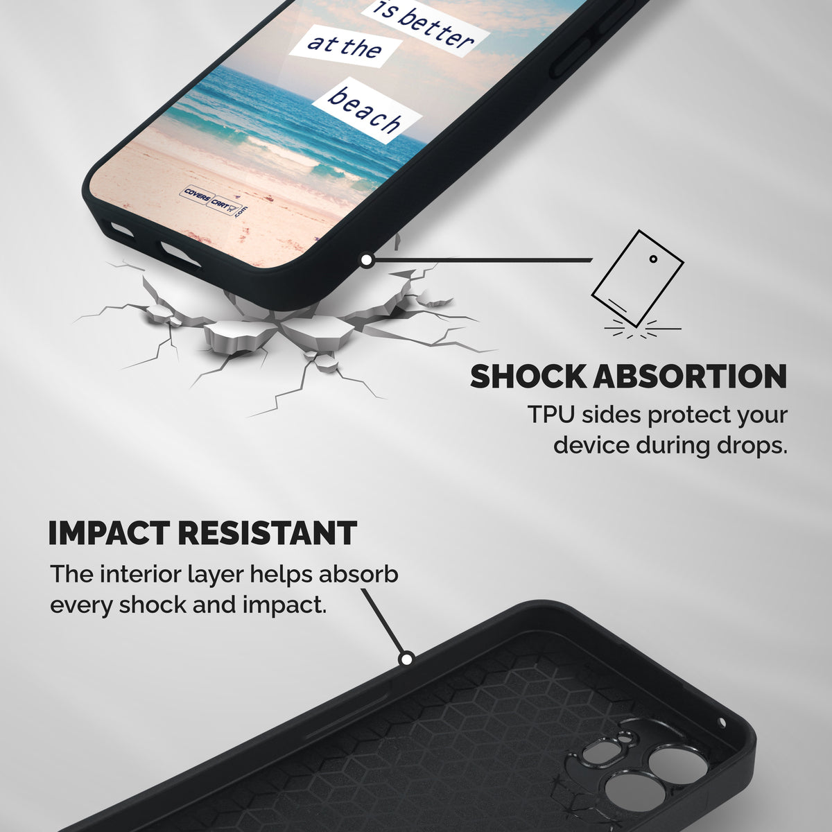 Life is better at the Beach Shockproof Hybrid Protection (Metal + TPU) Back Case Cover