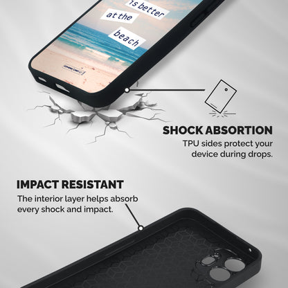 Life is better at the Beach Shockproof Hybrid Protection (Metal + TPU) Back Case Cover