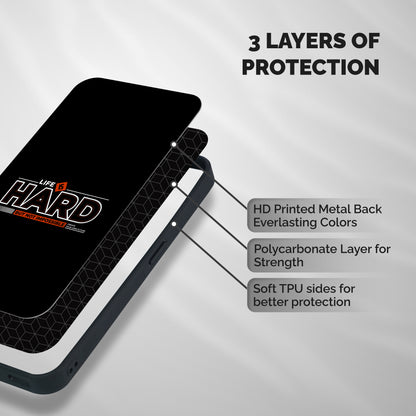 Life Is Hard Shockproof Hybrid Protection (Metal + TPU) Back Case Cover