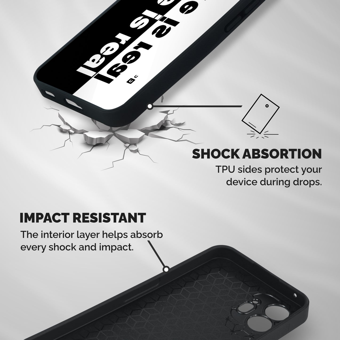 Life is Real Shockproof Hybrid Protection (Metal + TPU) Back Case Cover