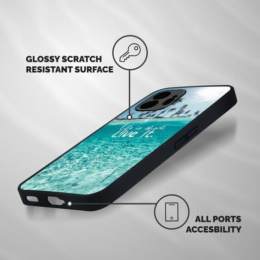 Life Is Short Shockproof Hybrid Protection (Metal + TPU) Back Case Cover