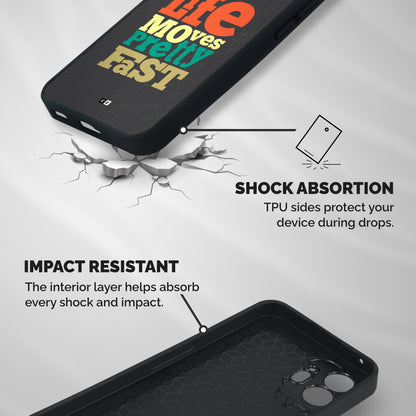Life Moves Fast Shockproof Hybrid Protection (Metal + TPU) Back Case Cover