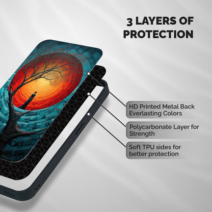 Life Tree Shockproof Hybrid Protection (Metal + TPU) Back Case Cover