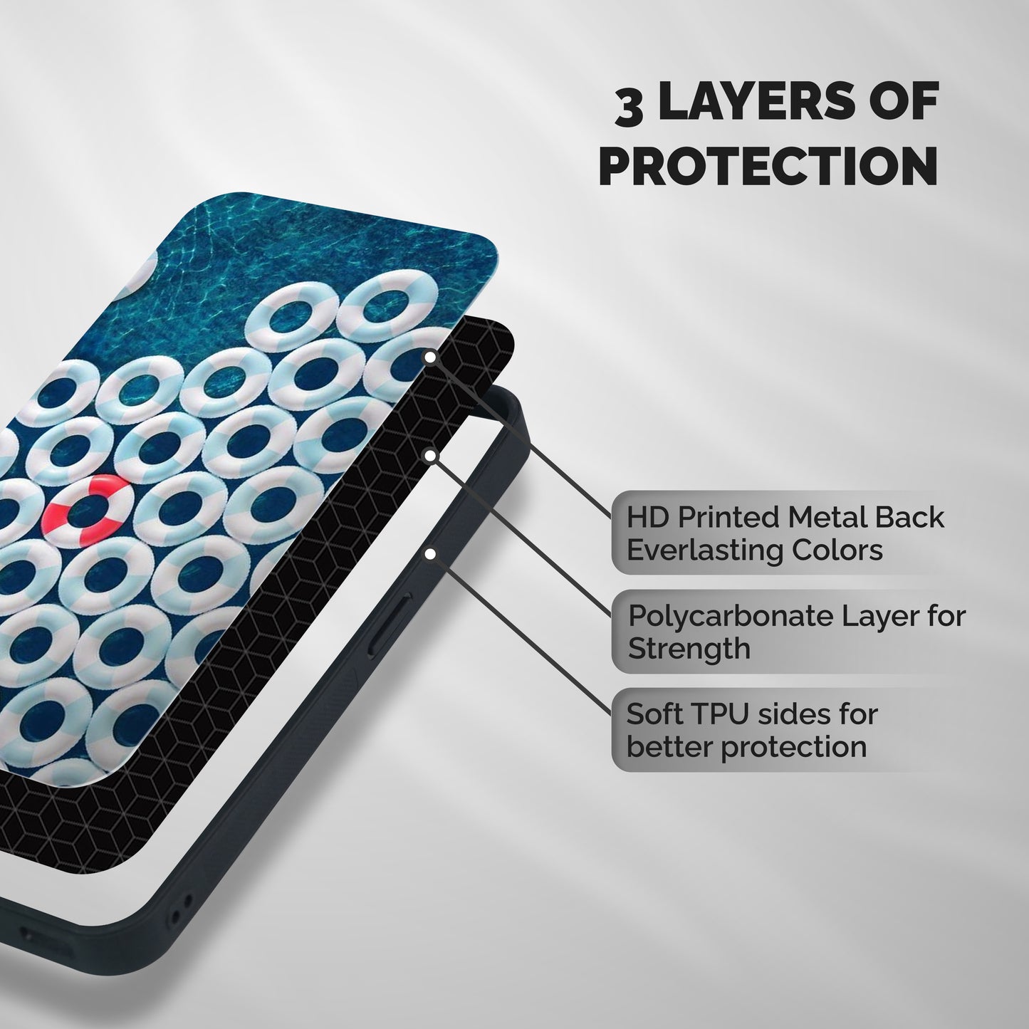 Light Blue Allure Shockproof Hybrid Protection (Metal + TPU) Back Case Cover