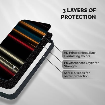 Light Diagonal Stripes Shockproof Hybrid Protection (Metal + TPU) Back Case Cover