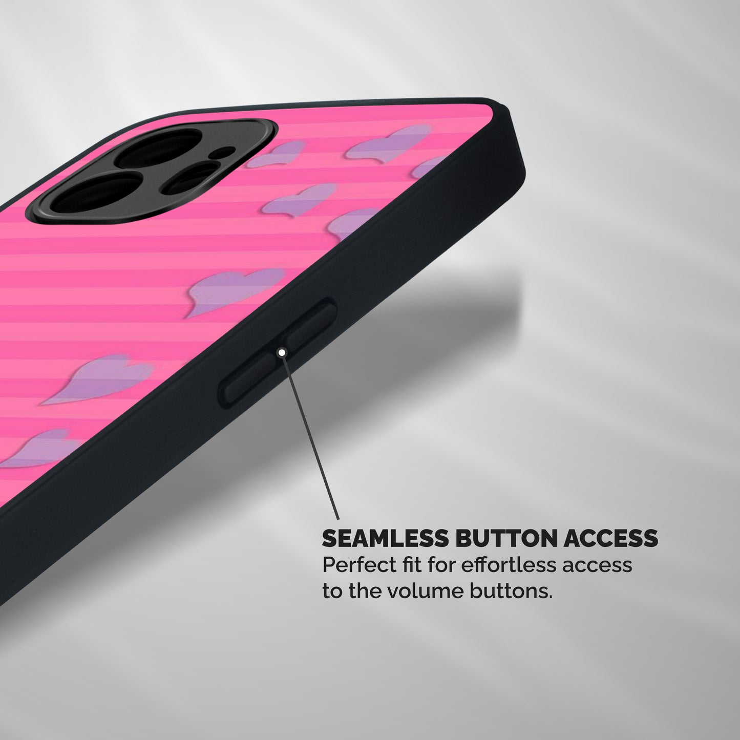 Light Heart Stripes Shockproof Hybrid Protection (Metal + TPU) Back Case Cover