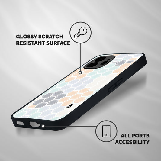 Light Hexagons Shockproof Hybrid Protection (Metal + TPU) Back Case Cover
