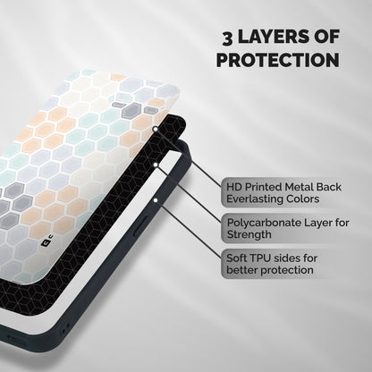 Light Hexagons Shockproof Hybrid Protection (Metal + TPU) Back Case Cover