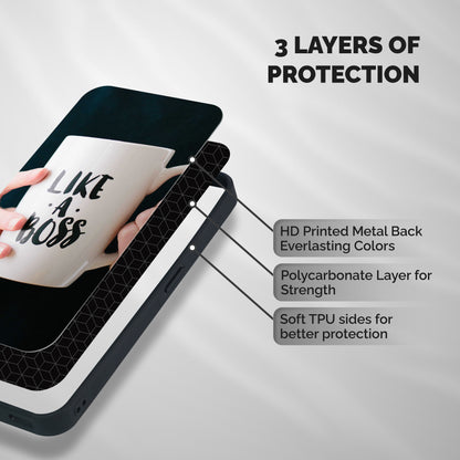 Like a Boss Shockproof Hybrid Protection (Metal + TPU) Back Case Cover