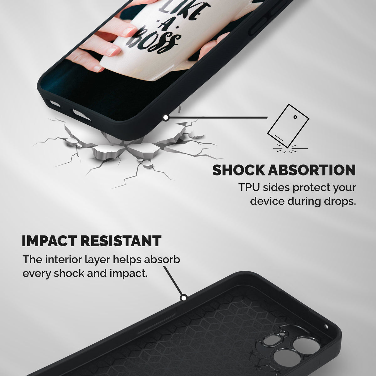 Like a Boss Shockproof Hybrid Protection (Metal + TPU) Back Case Cover