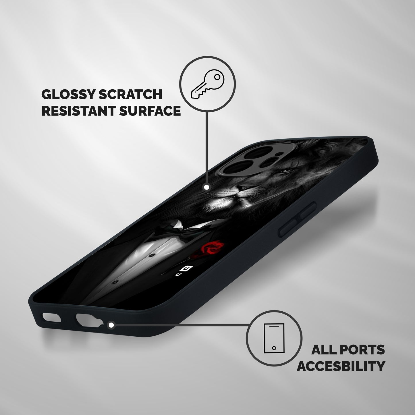 Lion Class Shockproof Hybrid Protection (Metal + TPU) Back Case Cover