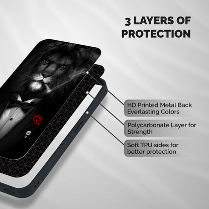 Lion Class Shockproof Hybrid Protection (Metal + TPU) Back Case Cover