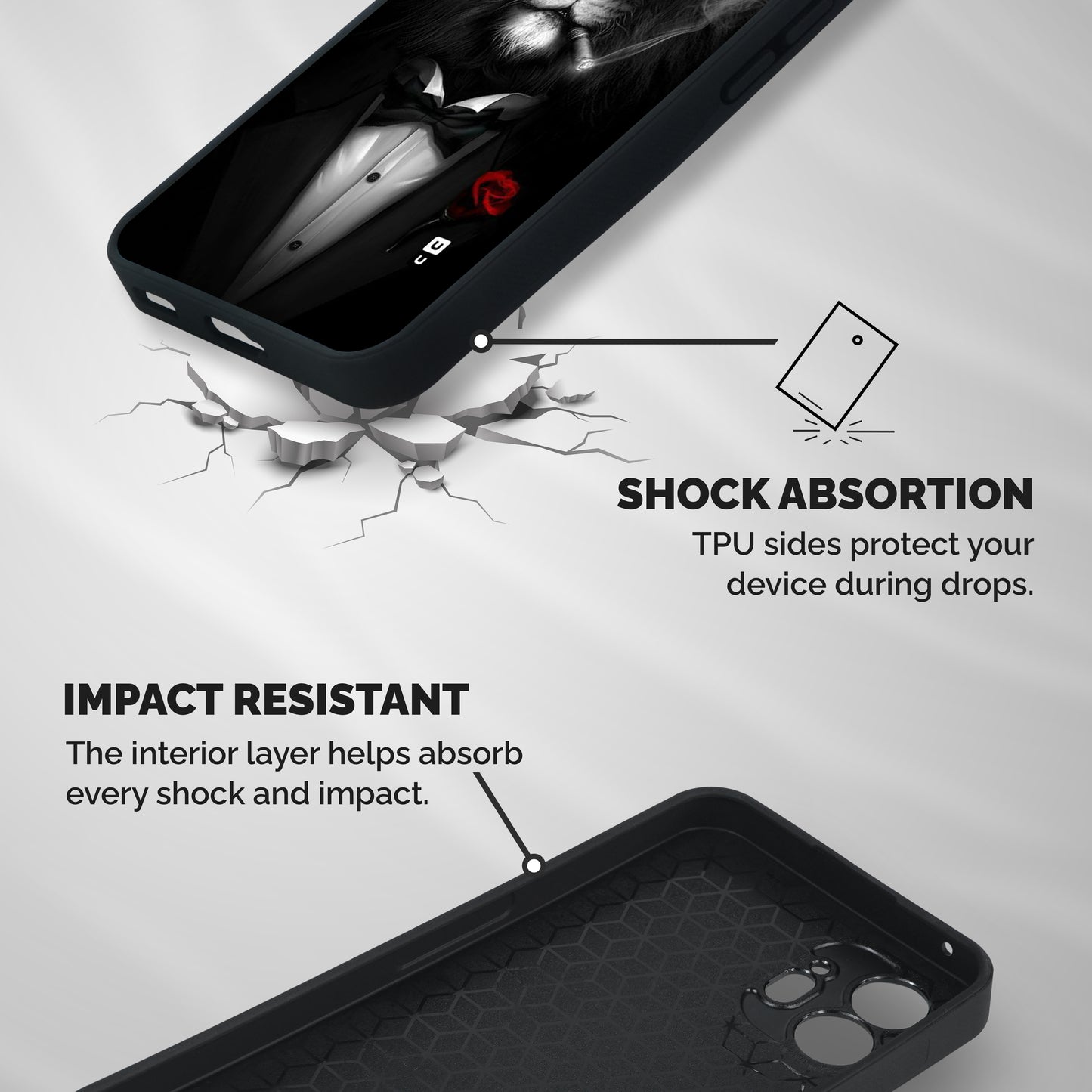 Lion Class Shockproof Hybrid Protection (Metal + TPU) Back Case Cover