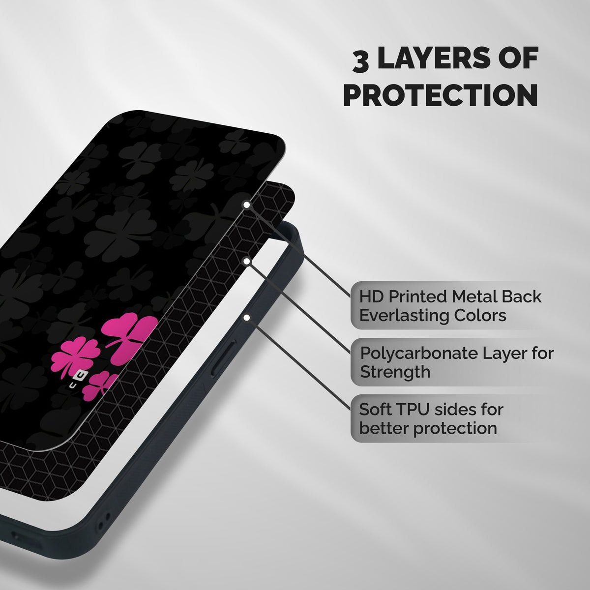 Little Pink Flower Shockproof Hybrid Protection (Metal + TPU) Back Case Cover