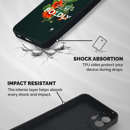 Live Boldly Shockproof Hybrid Protection (Metal + TPU) Back Case Cover