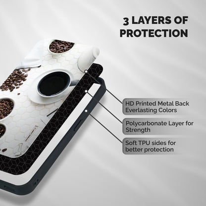 Live Coffee Shockproof Hybrid Protection (Metal + TPU) Back Case Cover