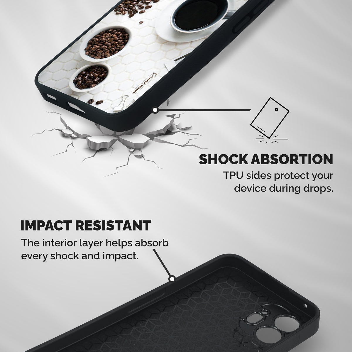 Live Coffee Shockproof Hybrid Protection (Metal + TPU) Back Case Cover