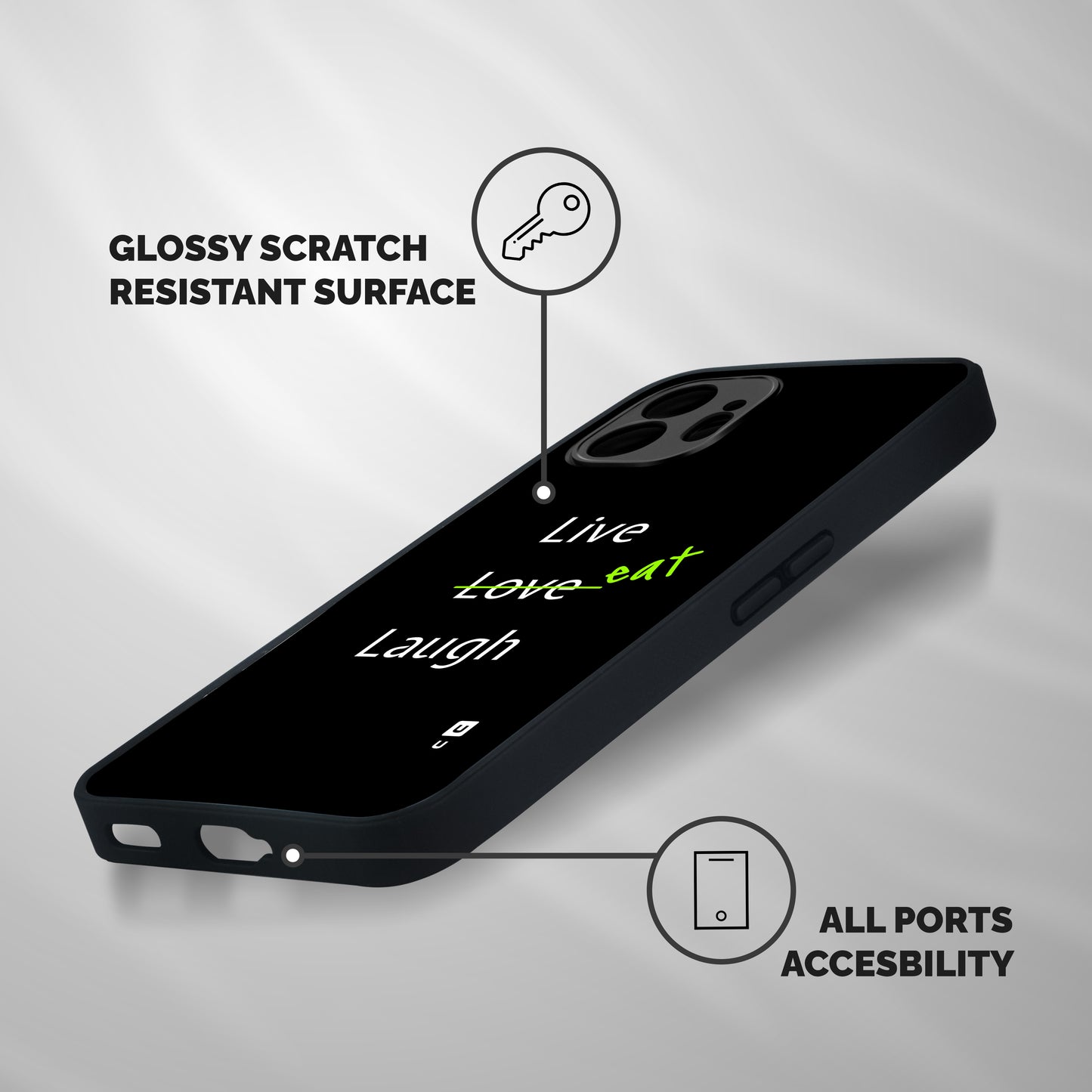 Live Eat Laugh Shockproof Hybrid Protection (Metal + TPU) Back Case Cover