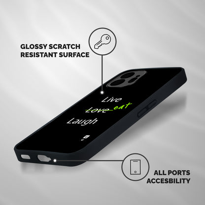 Live Eat Laugh Shockproof Hybrid Protection (Metal + TPU) Back Case Cover