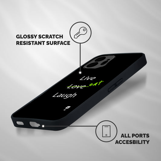 Live Eat Laugh Shockproof Hybrid Protection (Metal + TPU) Back Case Cover
