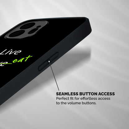 Live Eat Laugh Shockproof Hybrid Protection (Metal + TPU) Back Case Cover