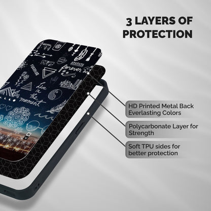 Live In The Moment Shockproof Hybrid Protection (Metal + TPU) Back Case Cover
