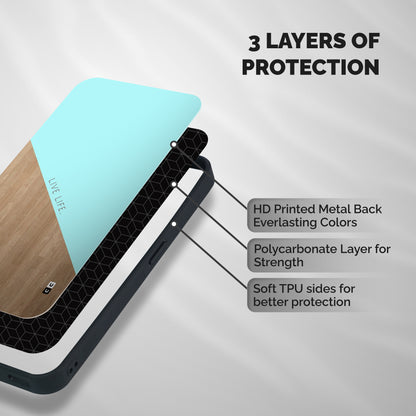 Live Life Shockproof Hybrid Protection (Metal + TPU) Back Case Cover